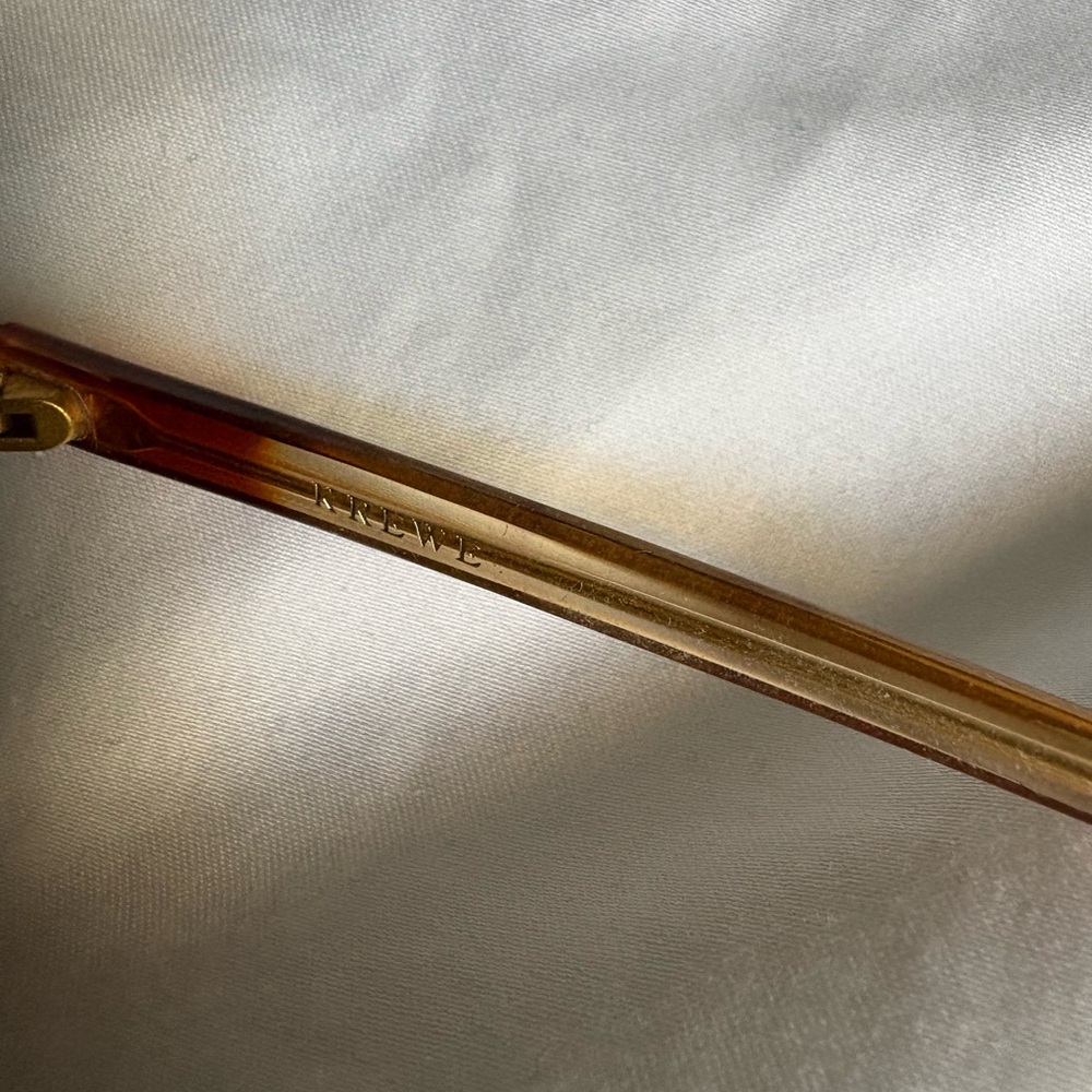 KREWE Tortoiseshell and Gold Round Sunglasses with Green Lenses - Picture 6 of 6